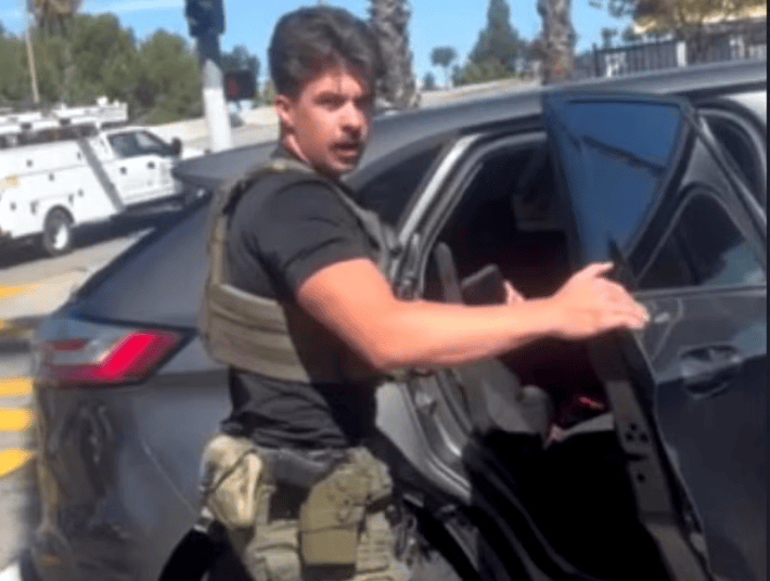a federal agent with a mustache