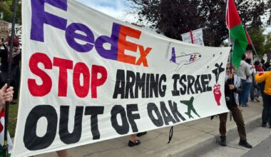 Hundreds protest in Oakland to demand FedEx stop shipping arms to Israel