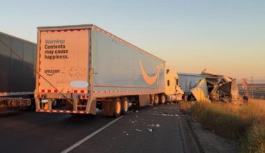 Northbound I-5 through Stanislaus County slowed by 2 big-rig crashes