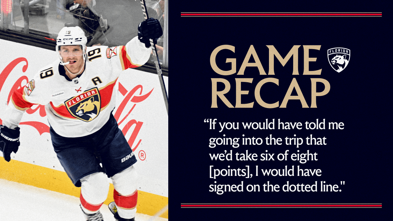 RECAP: Markstrom shines, Tkachuk's clutch as Panthers end trip with win in Los Angeles