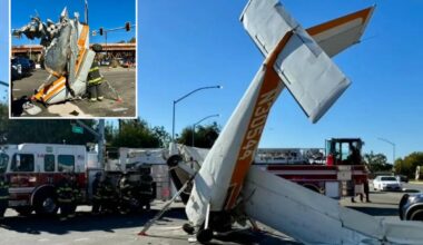 Small plane crashes on California highway in San Jose, injuring 3