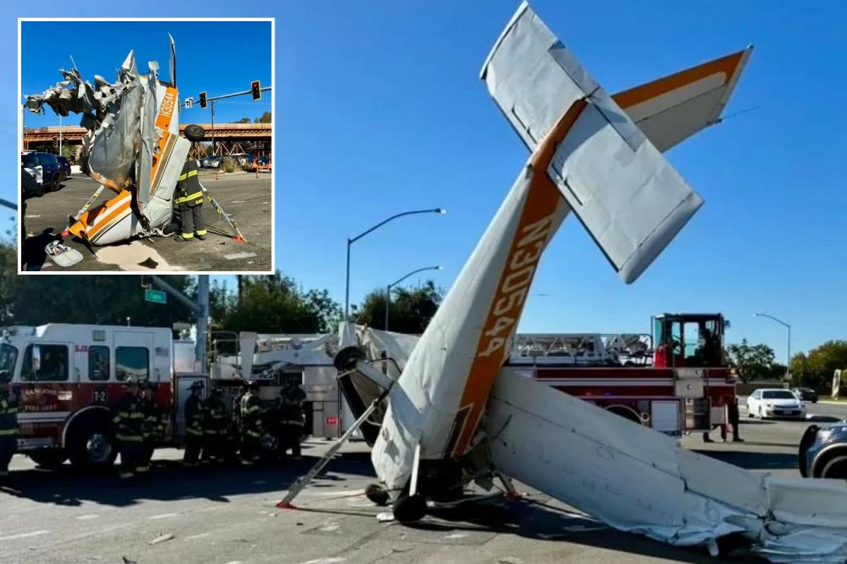 Small plane crashes on California highway in San Jose, injuring 3