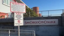 The San Diego Community College District began installing signs prohibiting immigration enforcement on its property on Oct. 1, 2026. (NBC 7 San Diego)