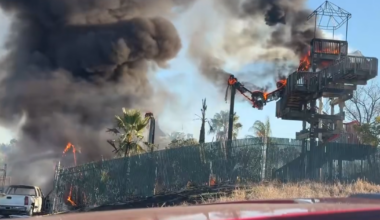 Car crash sparks fire at San Jose waterpark