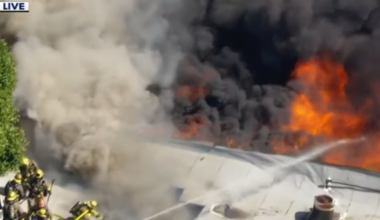 Inglewood buildings go up in flames, prompting major firefight