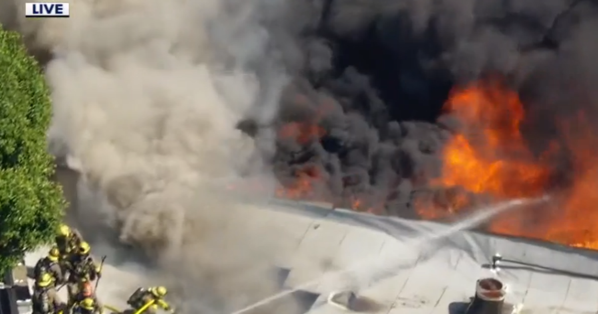 Inglewood buildings go up in flames, prompting major firefight