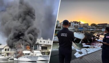 Huntington Beach Harbor oil spill cleanup after boat fire, sinking – NBC Los Angeles