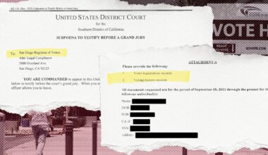 DOJ subpoenas reveal scope of San Diego voter record probe