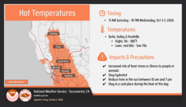 Heat advisory issued as temperatures near 100 degrees in Sacramento Valley