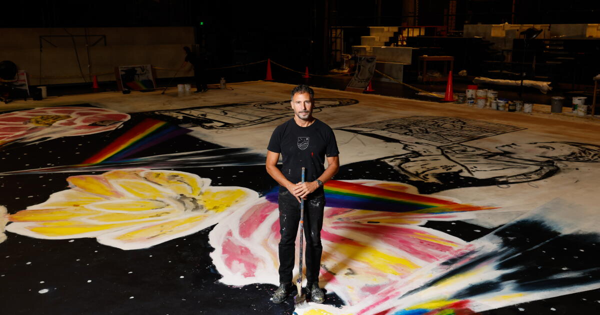 Artist Enrique Martínez Celaya hand-painted L.A. Opera's new curtain