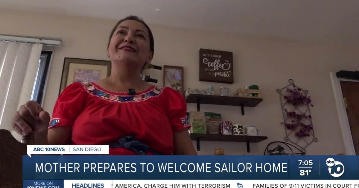 Mother prepares special welcome home for son aboard USS Abraham Lincoln