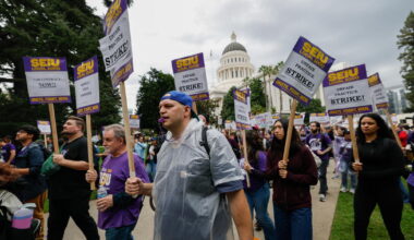 Thousands of California state workers walk off the job in contract dispute with Newsom