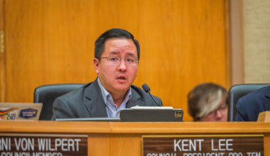 Councilmember Kent Lee during a City Council meeting on Monday, Jan. 13, 2025. / Photo by Vito di Stefano for Voice of San Diego