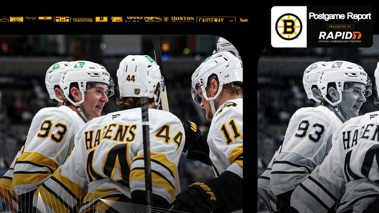 Minten Scores Twice in Bruins’ 6-3 Win Over Sharks