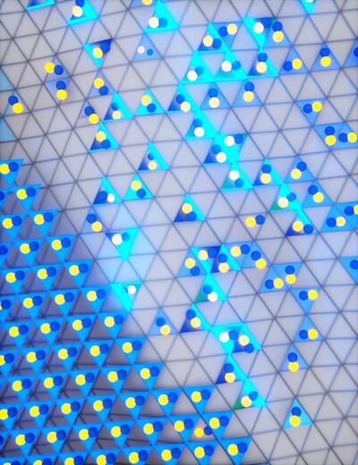 Graphic of quantum material transforming in real time.