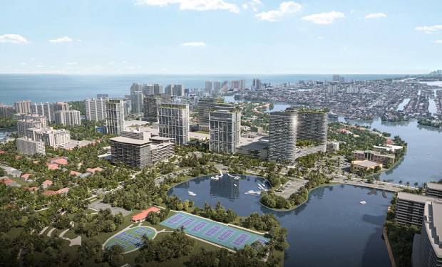 A rendering of the proposed megaproject that would transform the Galleria mall in Fort Lauderdale. The current plan calls for nine buildings, all standing 30 stories high. (Architectonica/Courtesy)