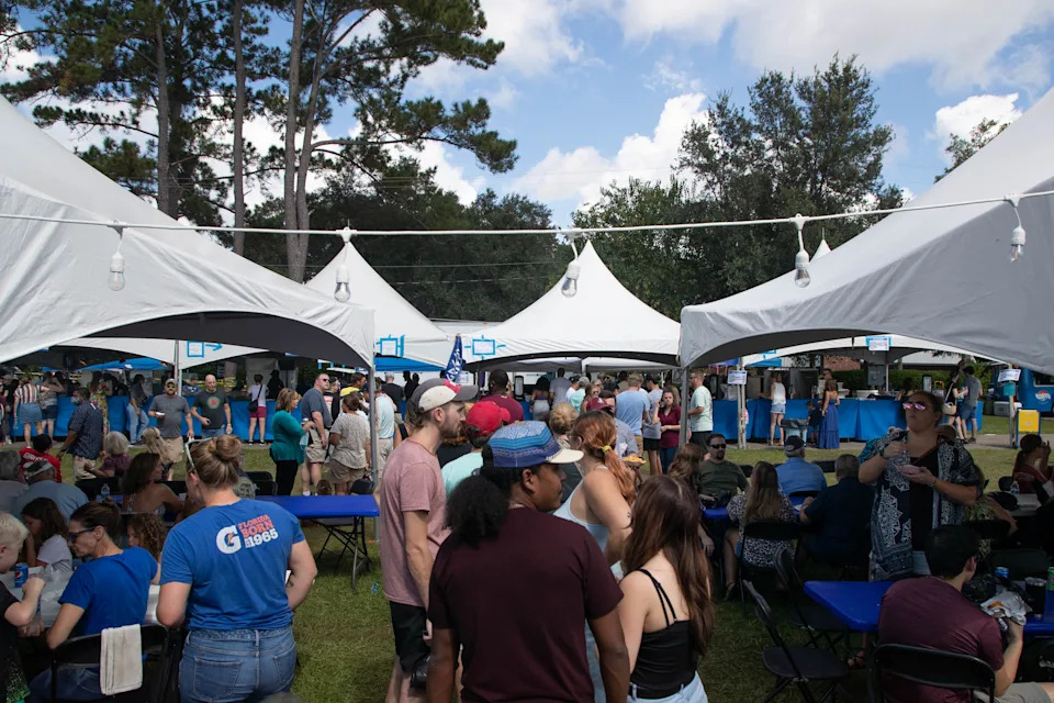 Tallahassee Greek Food Festival attendees wait in long lines at Holy Mother of God Greek Orthodox Church Saturday, Oct. 16, 2021. 
