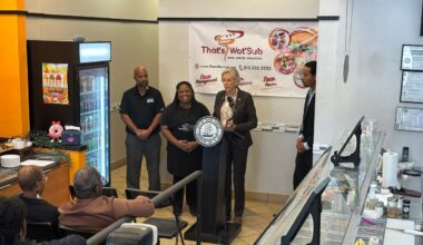 Kathleen Jeanty and Mayor Jane Castor speak to community about Tampa's Small Business Navigator