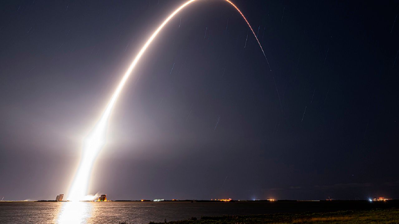 SpaceX successfully launched a Spanish communications satellite Thursday night after the launch was pushed back. (SpaceX)