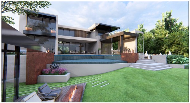 The sloping lot presented a challenge to the design team...