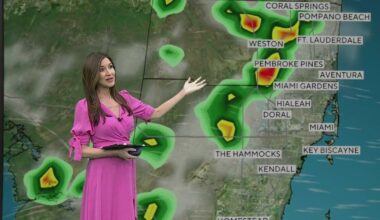It will stay muggy, humid as scattered showers continue to move across South Florida