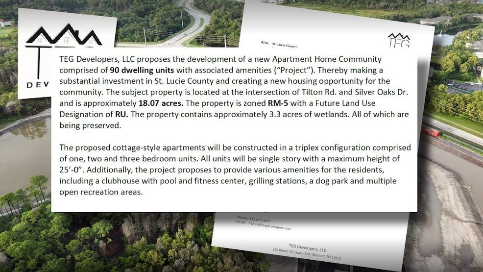 {p}Another potential project, Grand Oaks South, will bring 90 single-story cottage-style triplexes to an 18-acre site at Tilton Road and Silver Oak Drive. Because it’s a by-right project, it doesn’t require county commission approval, according to St. Lucie County Commissioner Jamie Fowler. (WPEC){/p}{p}{/p}