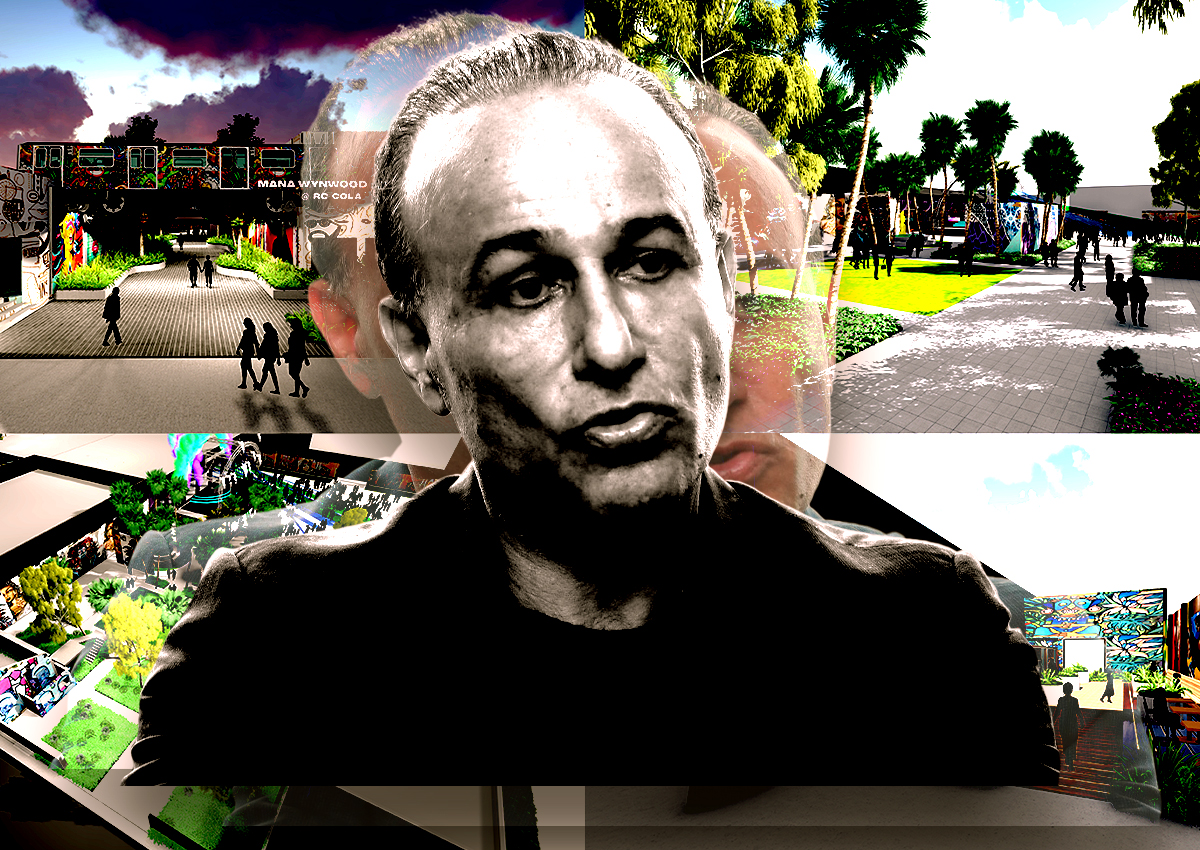 Moishe Mana along with renderings of Mana Wynwood @ RC Cola in Wynwood (Getty, Mana Common)