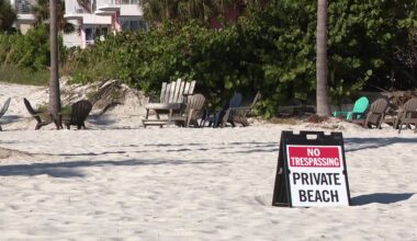 St. Pete Beach ‘private property’ sign sparks debate about how much of a beach is public in Florida