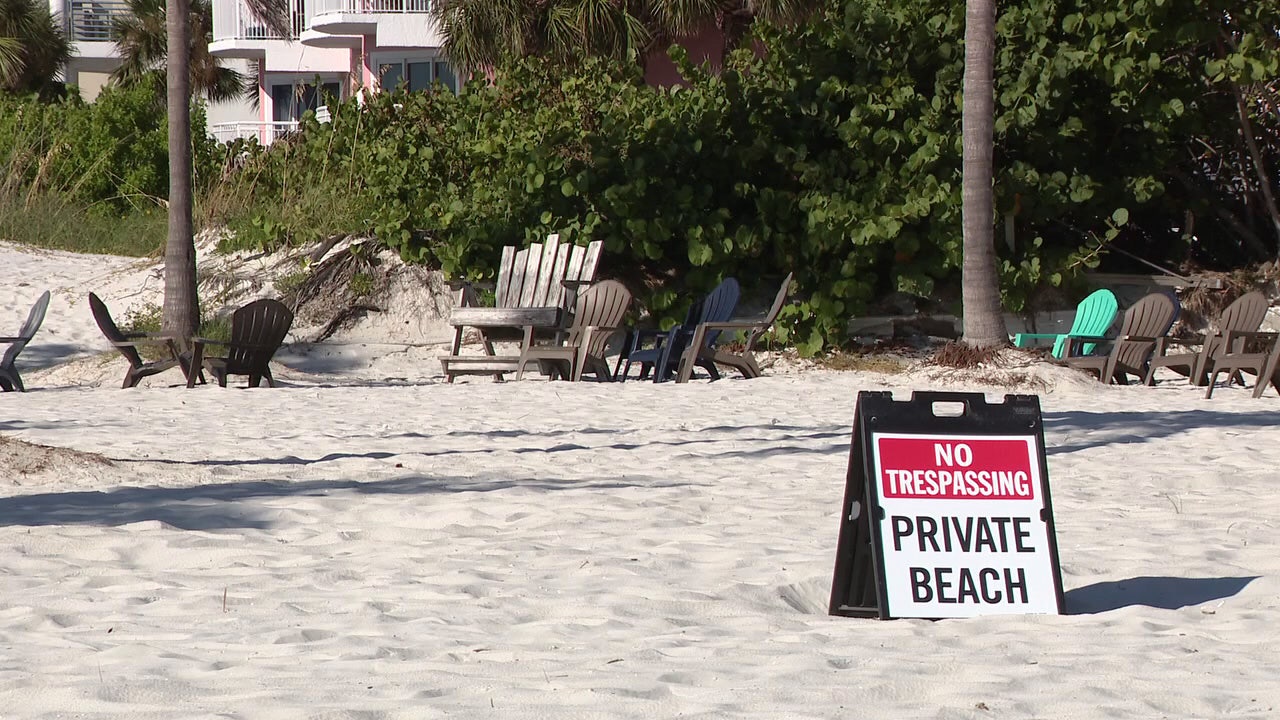 St. Pete Beach ‘private property’ sign sparks debate about how much of a beach is public in Florida