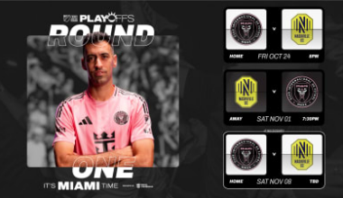 Schedule Announced for Round One of Audi 2025 MLS Cup Playoffs Between Inter Miami CF and Nashville SC