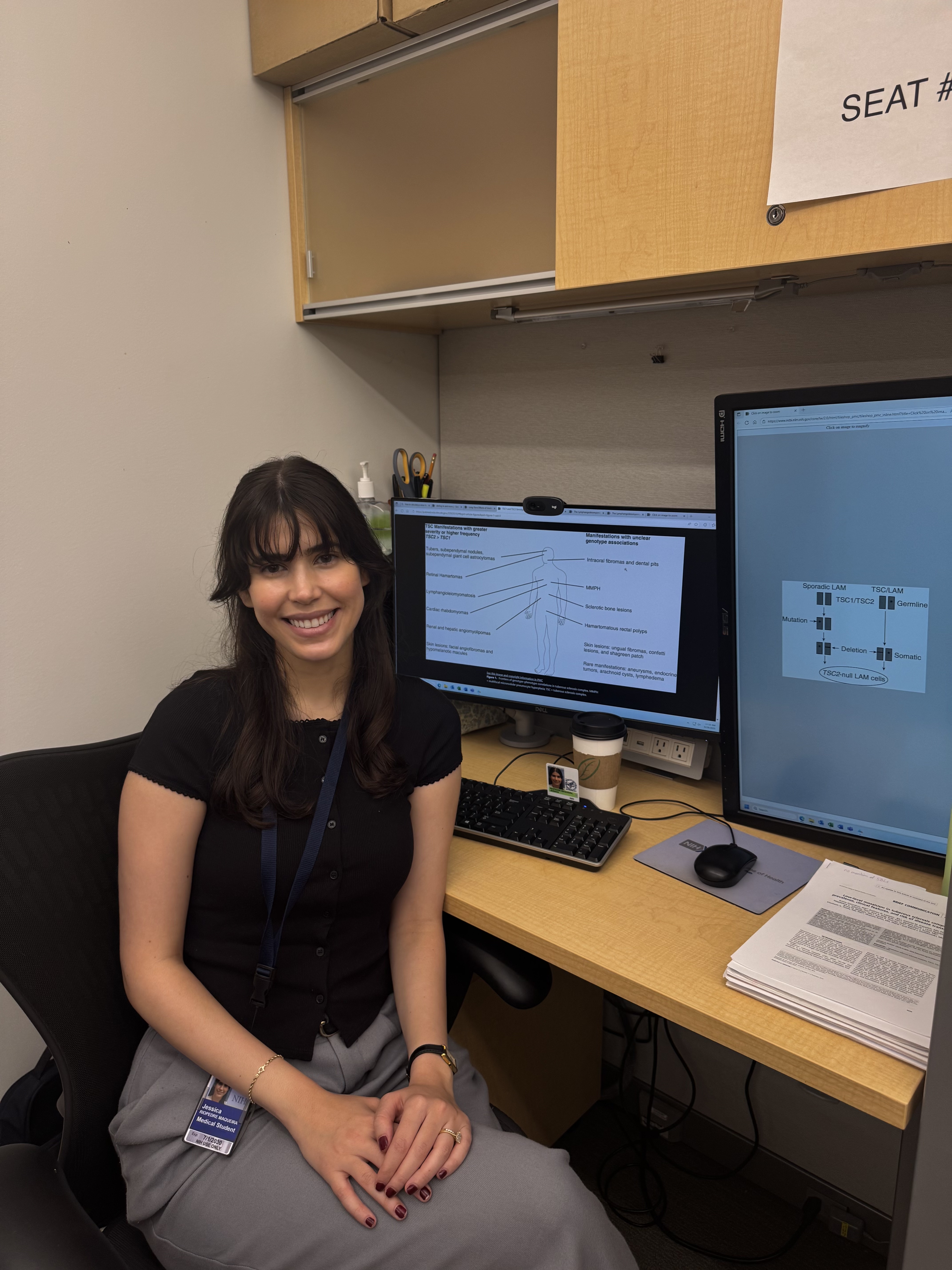 Medical student Jessica Riopedre Maqueira at NIH Clinical Center.
