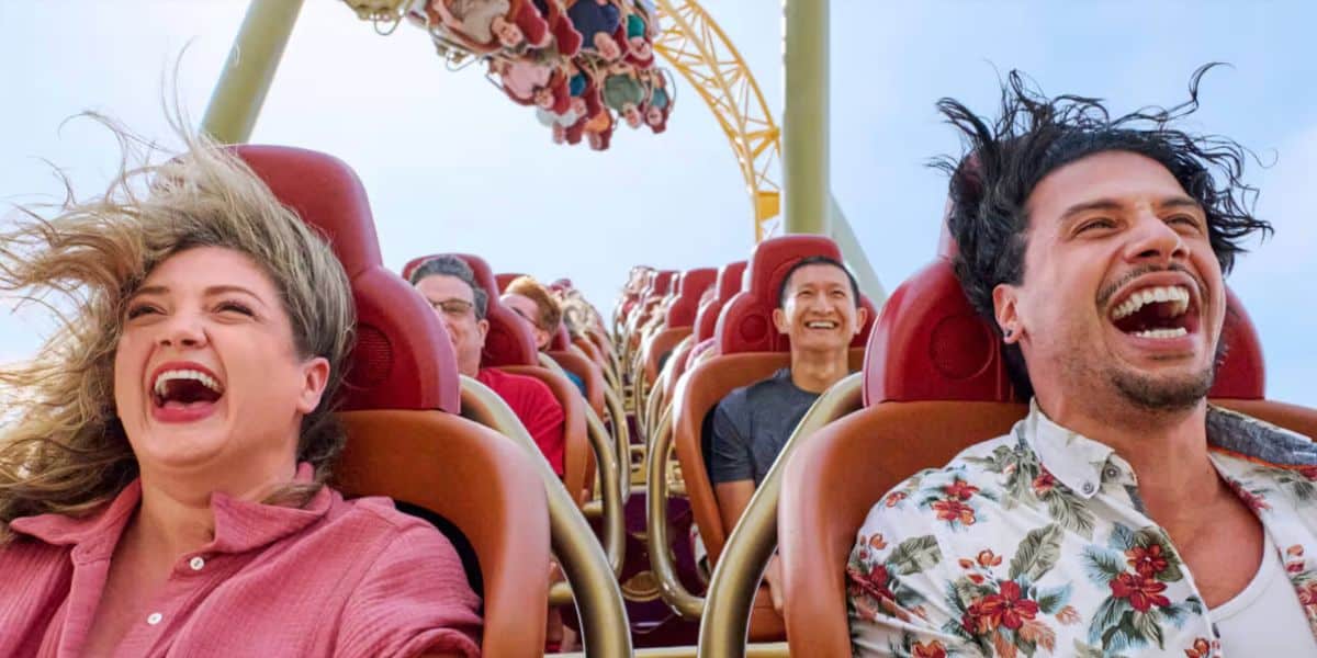 Guests ride Stardust Racers at Epic Universe