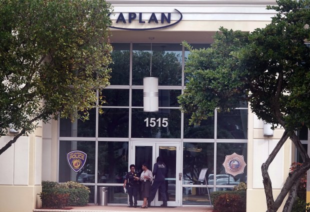 The Kaplan building in northern Fort Lauderdale has been the temporary headquarters of the Fort Lauderdale Police Department since September 2023. (Joe Cavaretta/South Florida Sun Sentinel)