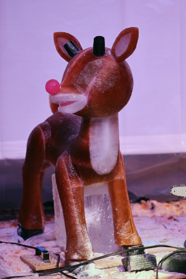 An incompleted Rudolph, during the media preview of the annual...