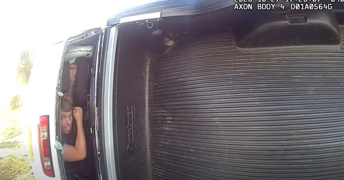 Video shows arrest of 'reckless driver' who flipped truck