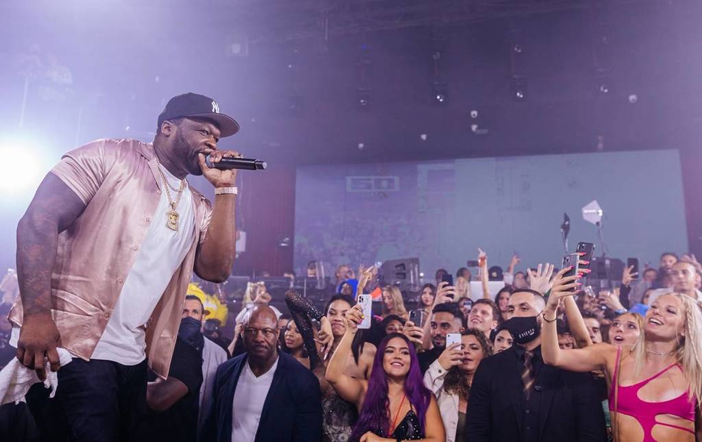 50 Cent performing at E11EVEN