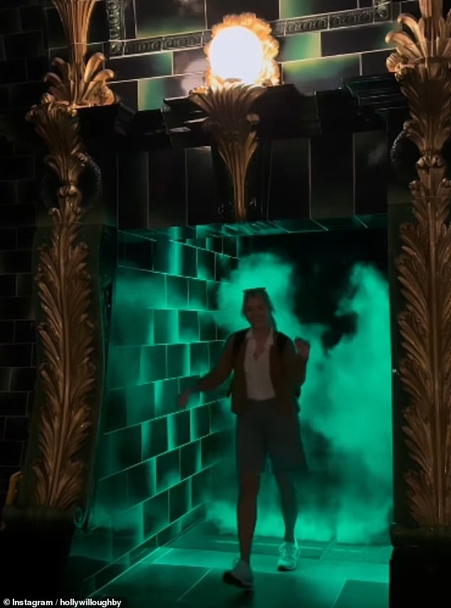 Holly looked in good spirits as she visited the Ministry Of Magic in Harry Potter land