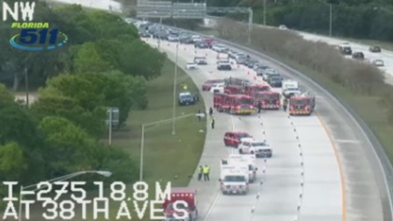 Traffic backed up on I-275 southbound after car fire: FDOT