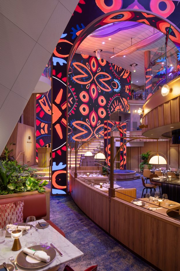 Mosaic Restaurant on Deck 4 on board Celebrity Xcel. (Michel...