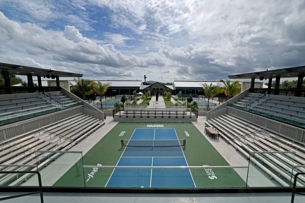 The Fort, Fort Lauderdale’s new pickleball complex at Snyder Park, shown on Nov. 6. (Mike Stocker/South Florida Sun Sentinel)