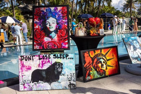 art around a pool in miami 