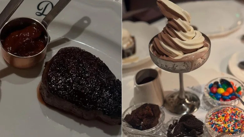 a steak and build-your-own sundae at Daniel's Miami