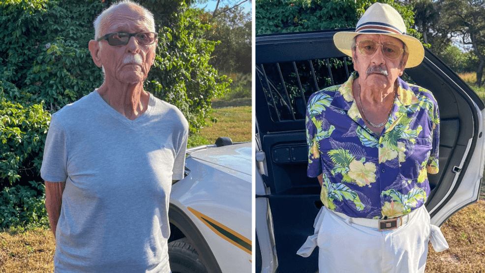 FILE -{ }Claude Higgins, 82, and Dallas Freeman, 87, allegedly exposed themselves and propositioned undercover deputies for sexual activity. Both were booked on counts of exposure of sexual organs. (SLCSO){ }