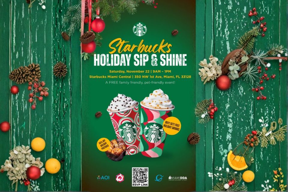 Starbucks Miami Central Station Brings the Holiday Cheer with “Sip & Shine” Community Event