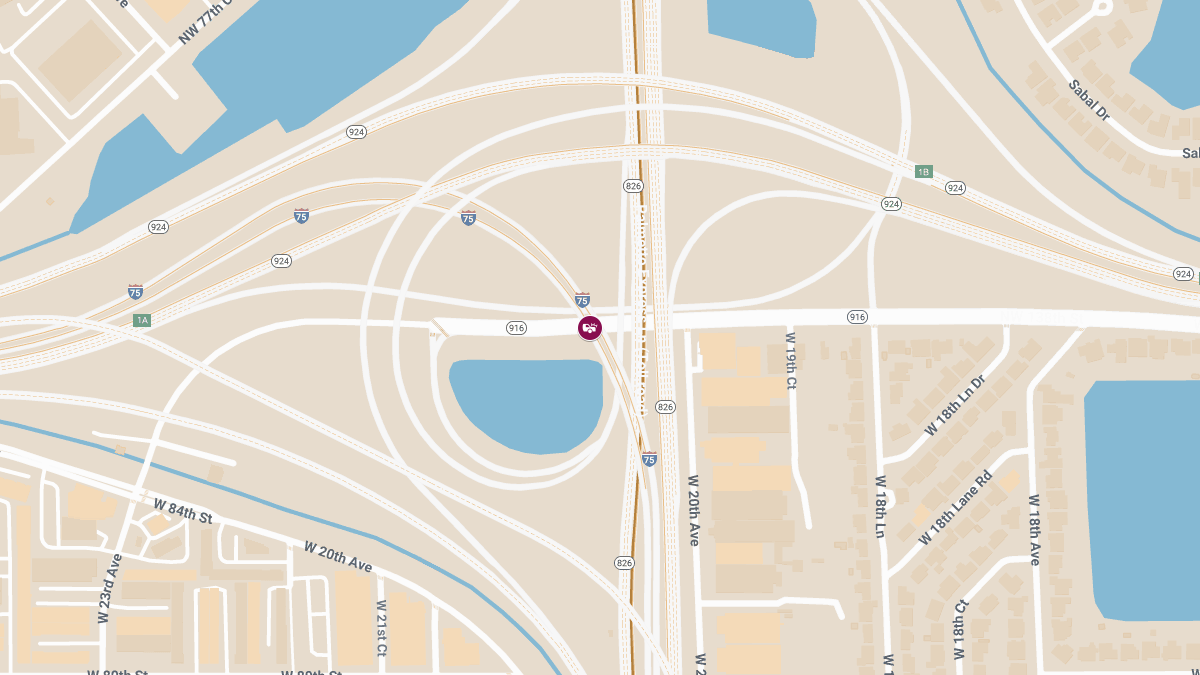 Hialeah, FL – Crash with Injuries on I-75 SB at NW 138th St