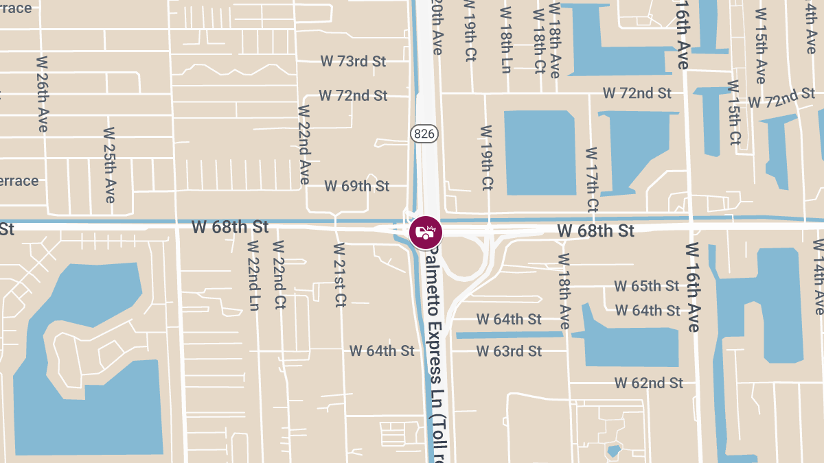 Hialeah, FL – Injury Crash on SR-826 SB at NW 122nd St Causes Roadblock