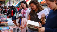 People at the Miami Book Fair Street Fair