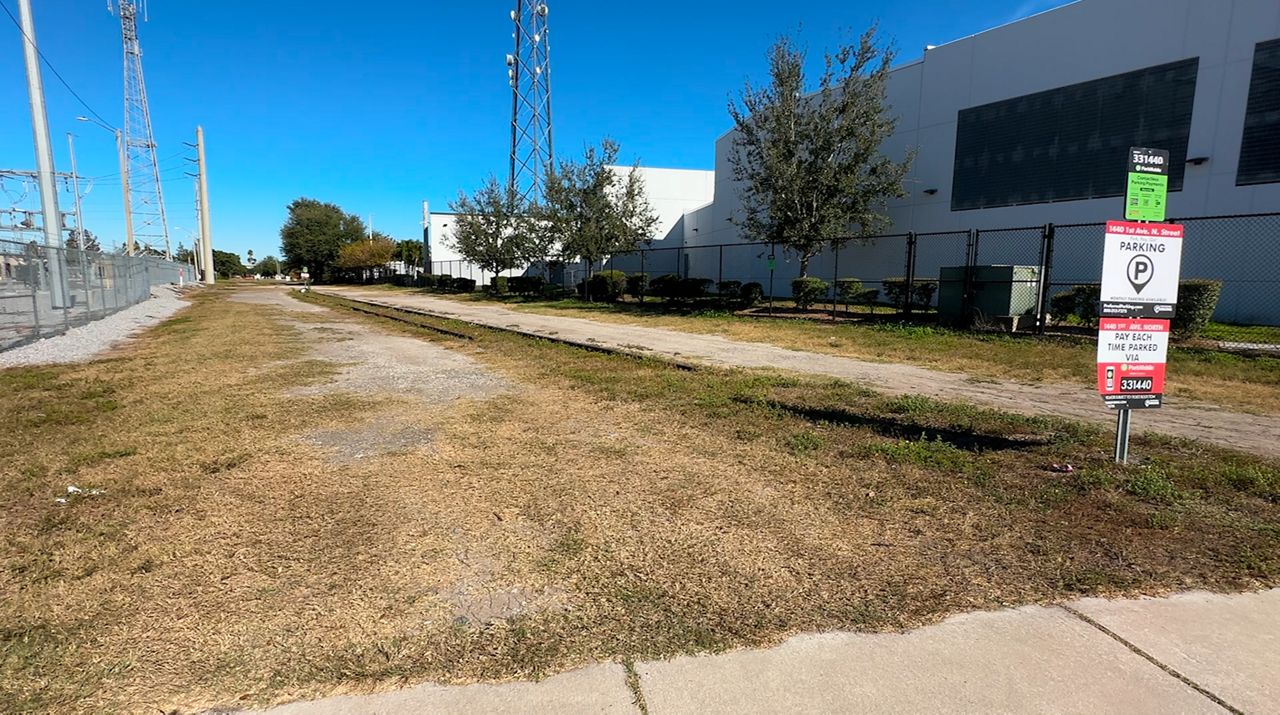 Seen here is a section of CSX-owned railroad that the City of St Petersburg wants to convert into a trail. (Spectrum Bay News 9)