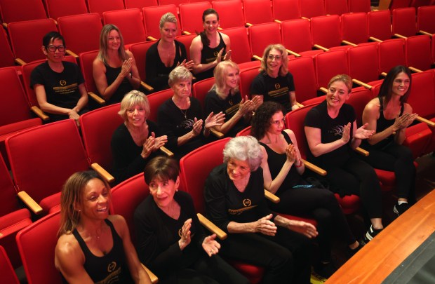 Members of the Rockette Alumnae Association participate in a Zoom call at the Wold Performing Arts Center at Lynn University on Saturday, Nov. 15, 2025. The Rockettes are organizing reunions around the world to celebrate the 100th anniversary of the Radio City dancers. (Mike Stocker/South Florida Sun Sentinel)