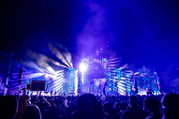 The Kinetic Field stage has hundreds of lights and an...
